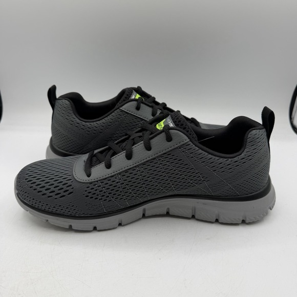 Skechers Track Moulton Shoes Mens 9.5 Charcoal Grey Sneakers Lite-Weight 232081